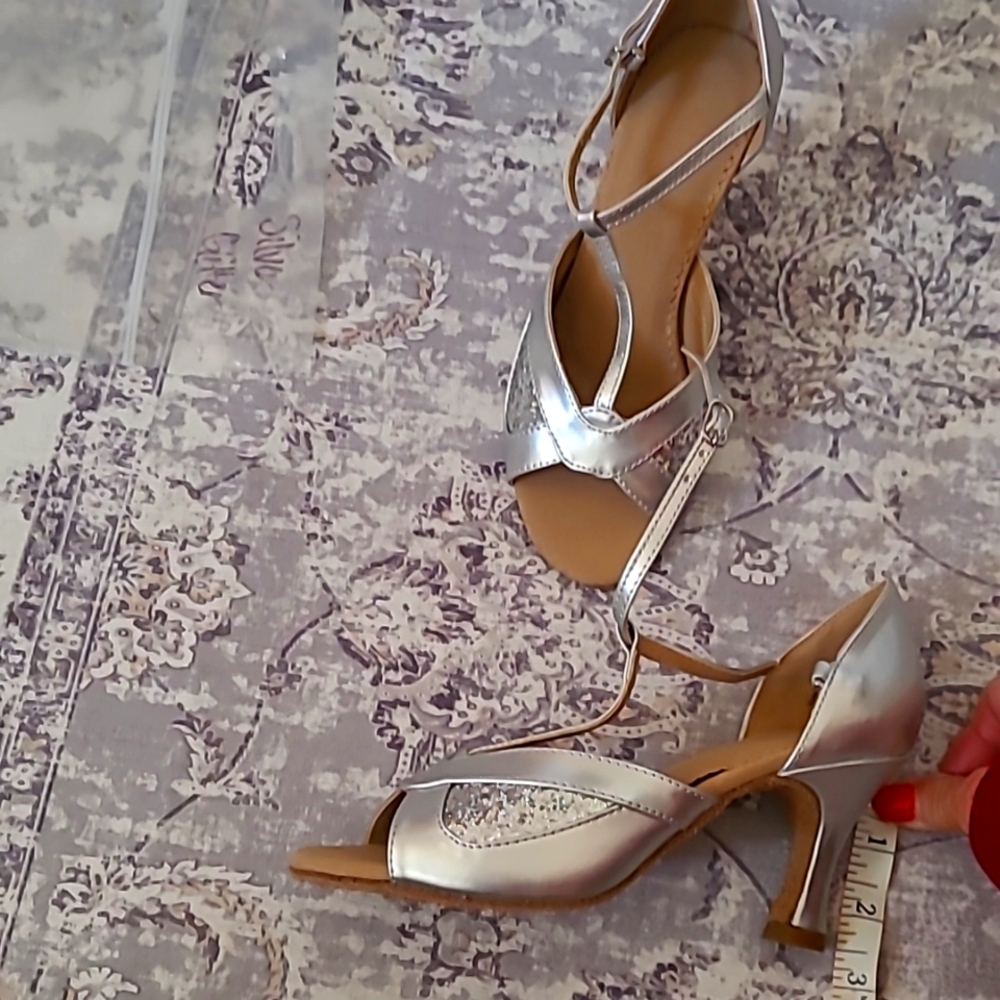 Silver Strappy Women's Evening Heels